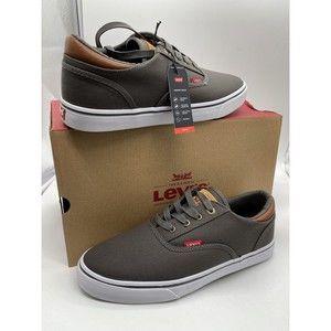 Levi’s Mens  Shoes Size 9  Comfort Canvas Sneakers Charcoal Grey  New no box
